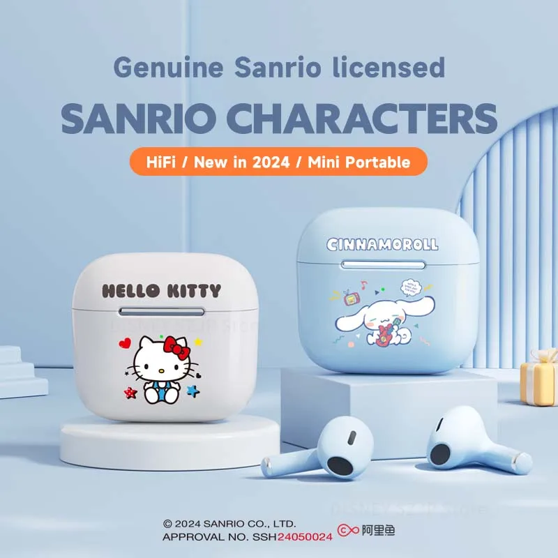 Sanrio Earbuds EDX25 Hello Kitty Wireless Earphones Bluetooth Kuromi Sport Touch Control Gaming Headphones Anime Cartoon Gifts