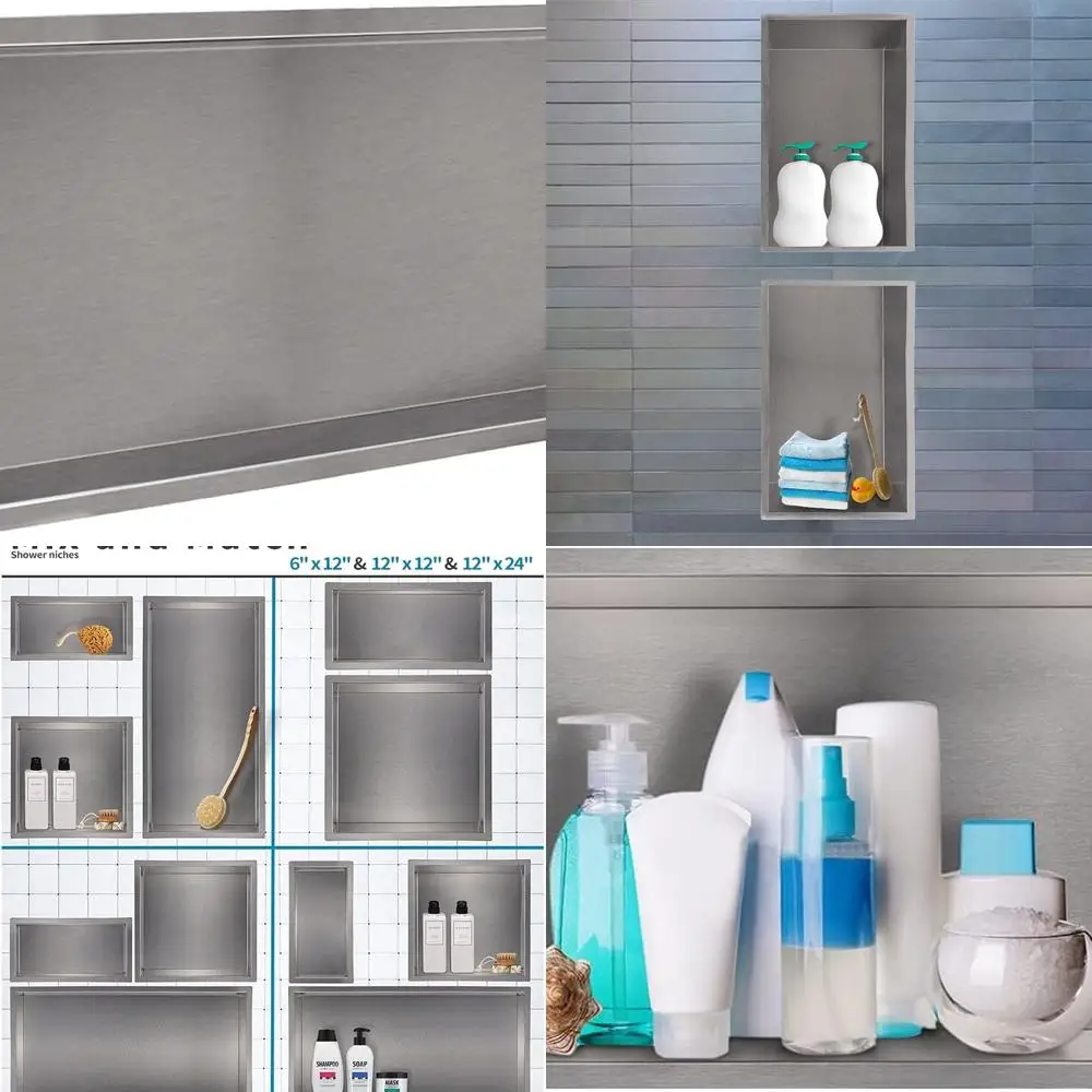 

24 x 12 Recessed Shower Shelf, Stainless Steel Caddy, Fits 22.8 x 11 Wall Opening