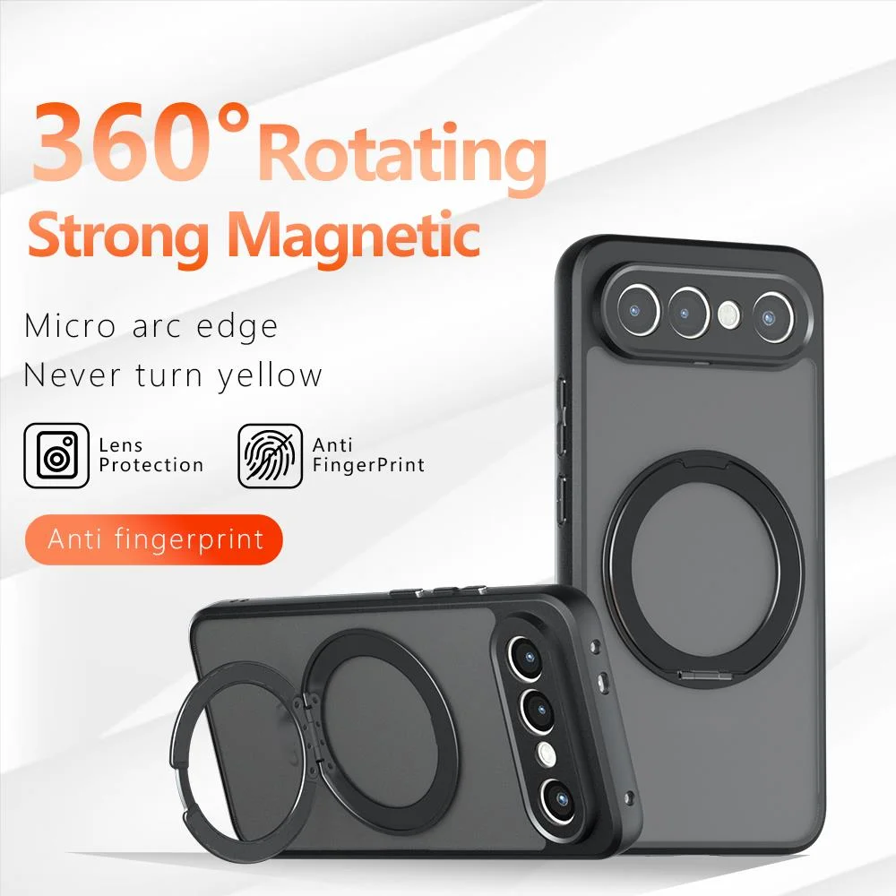 Für Vivo X300 FE Hülle mit Hautgefühl, magnetischem Ringhalter, Silikon-Stoßfänger, Rückseite aus Hartmatte-Silikon für Vivo S50 Pro Mini.