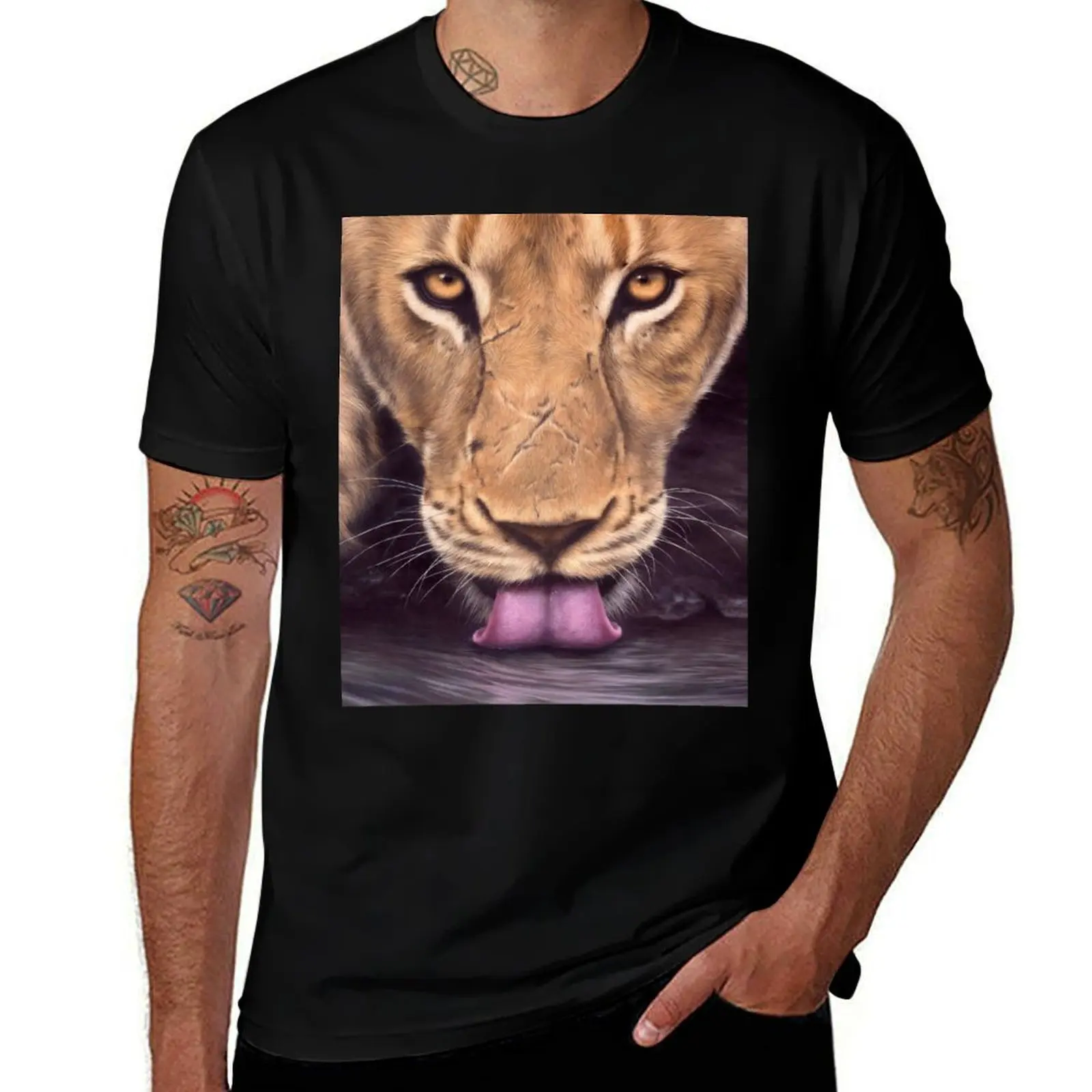 

African Lioness Painting T-Shirt t shirts for man cotton soft funny t shirts cotton