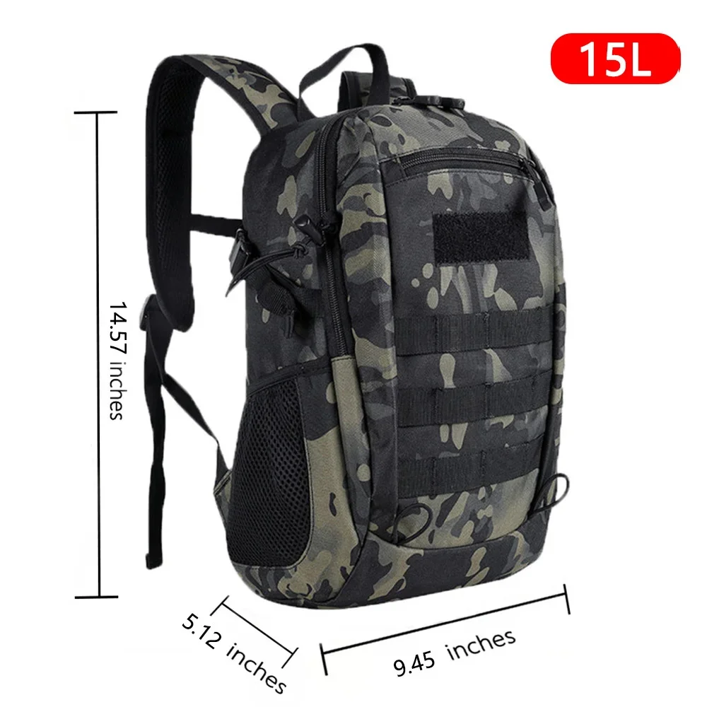 15L Travel Tactical Outdoor Backpack Mini Small Waterproof Camping Hiking Fishing Hunting Bag Climbing Women Men Rucack Daypack