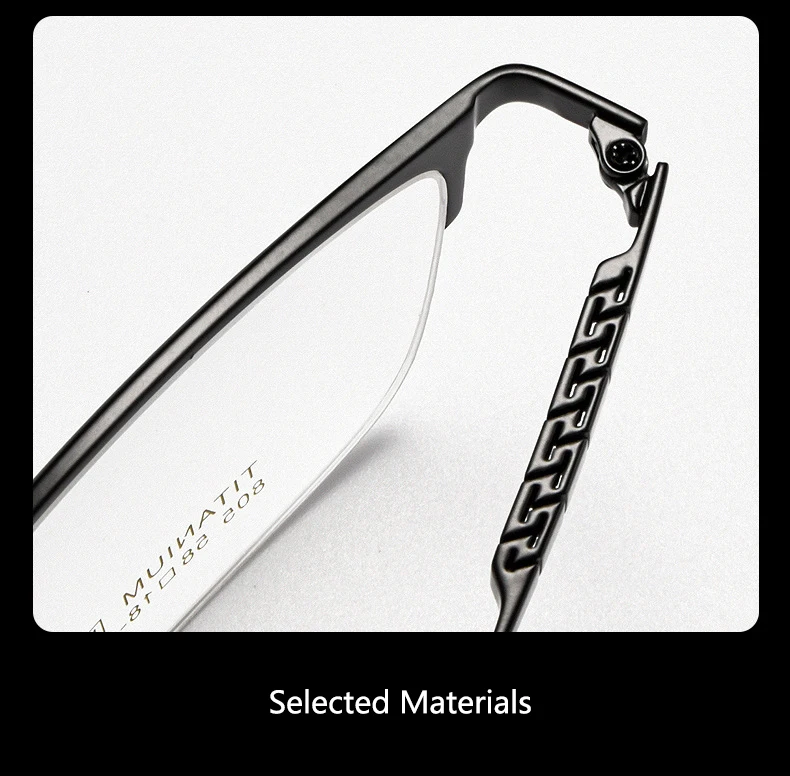 Halbrahmen-Brille, ultraleicht, reines Titan, Brillen, Mode, Business, Luxus, optische Korrektionsrahmen, große Brillen – Detail 6