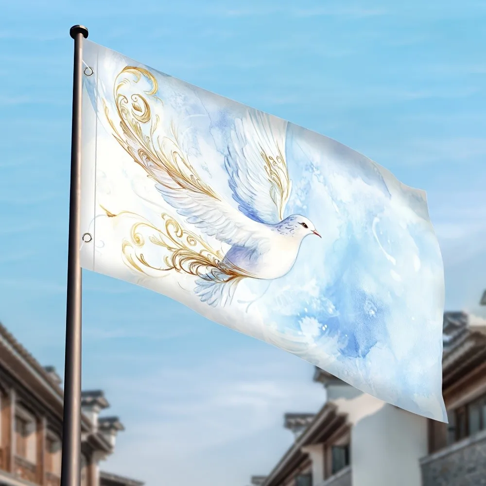 Elegant Dove of Peace Garden Flag Polyester High-Definition Print Outdoor Decor