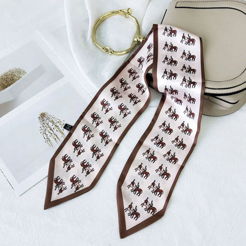 

Women Square Kerchief Premium Quality Smooth Fabric Elegant Design Fashion Scarf Office Accessory Ribbon Neck Scarves Ladies