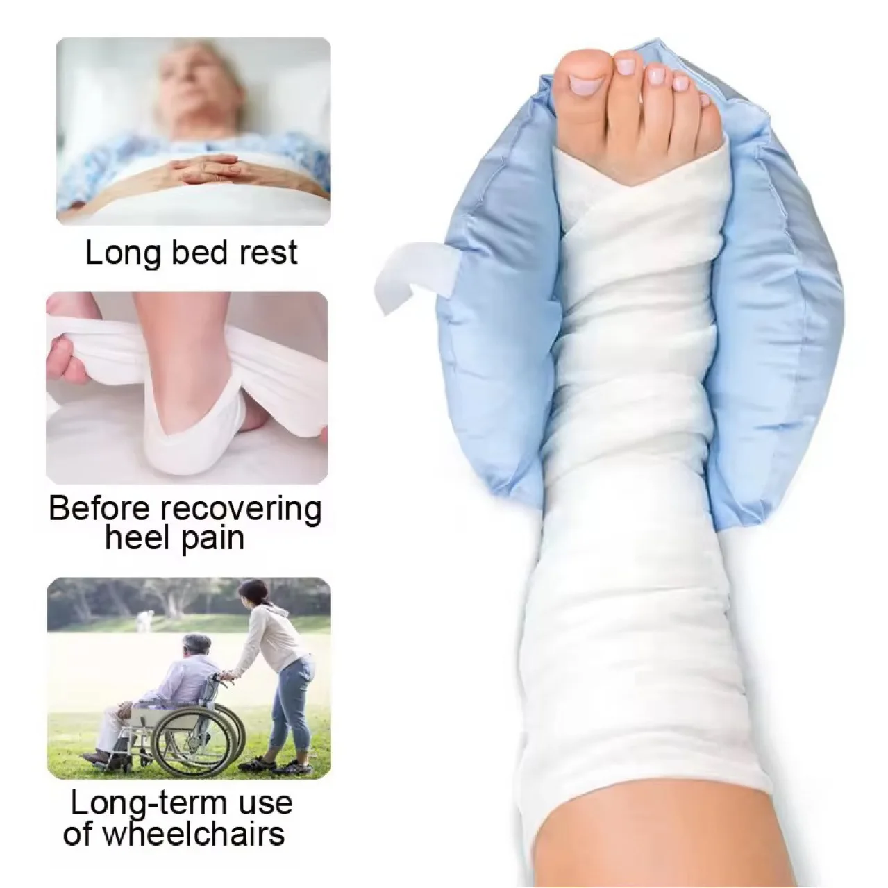 Feet Protector Pillows Foot Support Boot Protecte for Pain Relief, Swollen Feet, Pressure Ulcers, Sore Ankle, Patients Supplies