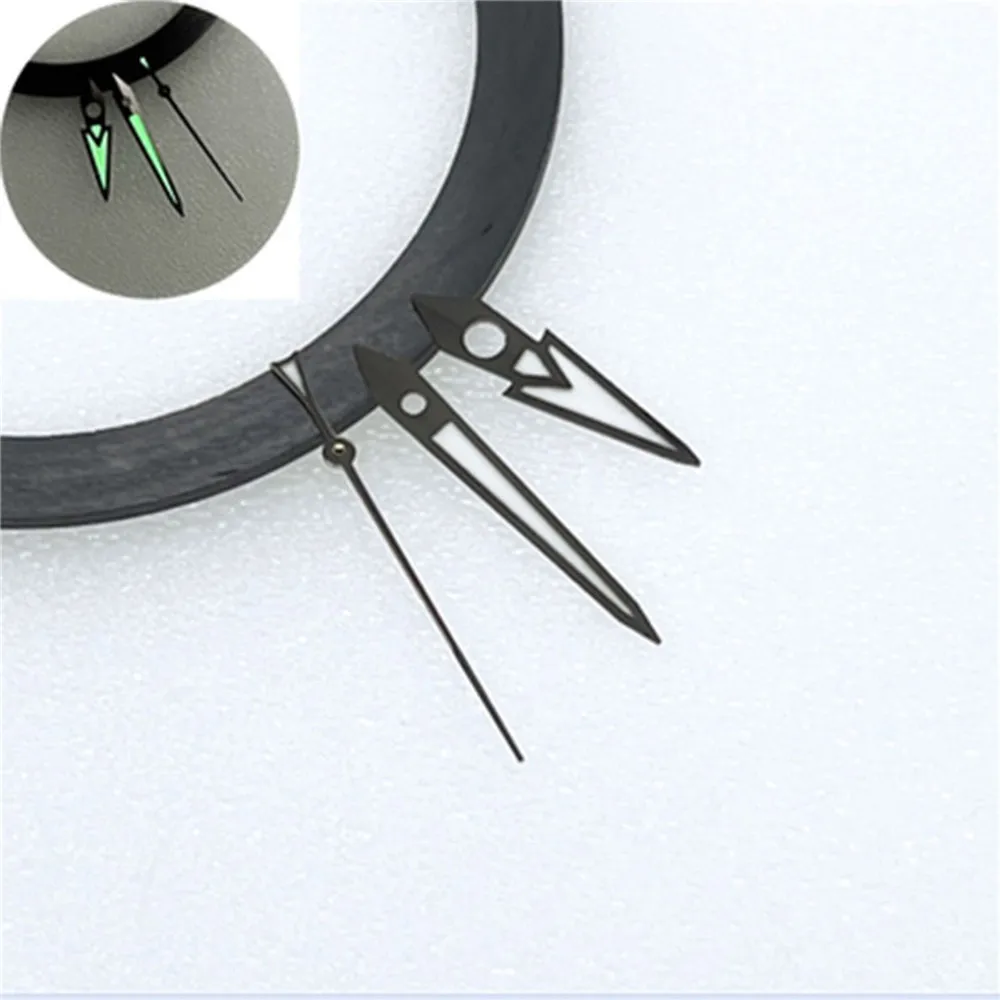 Logam Kuat Hijau Pointer Bercahaya Tangan Jam untuk NH35 NH36 4R35 4R36 Gerakan Upgrade Aksesori