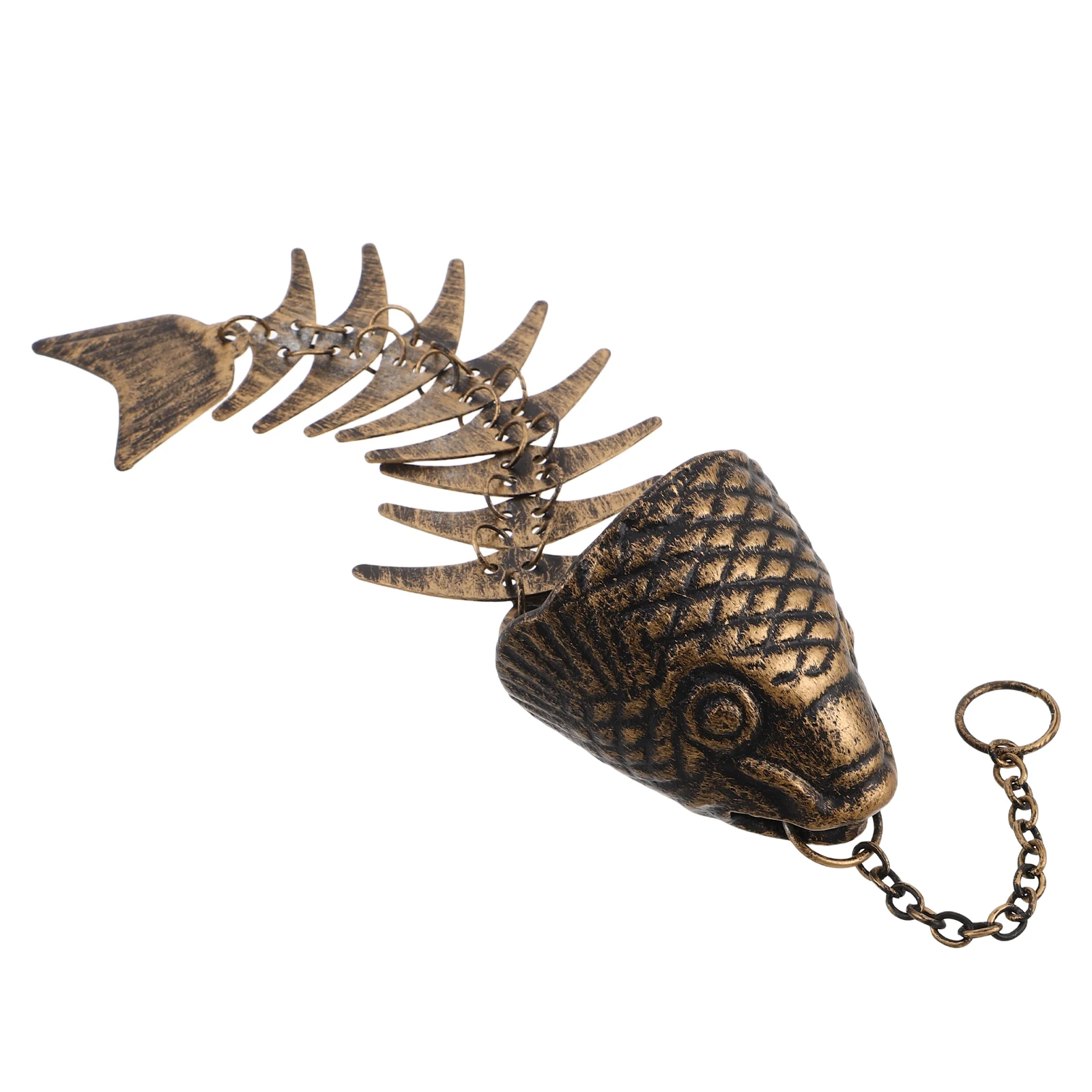 

Fish Bone Vintage Metal Bell Temple Feng Shui Chimes Wind Chime Metal Garden Rustic Wind Chime Decoration