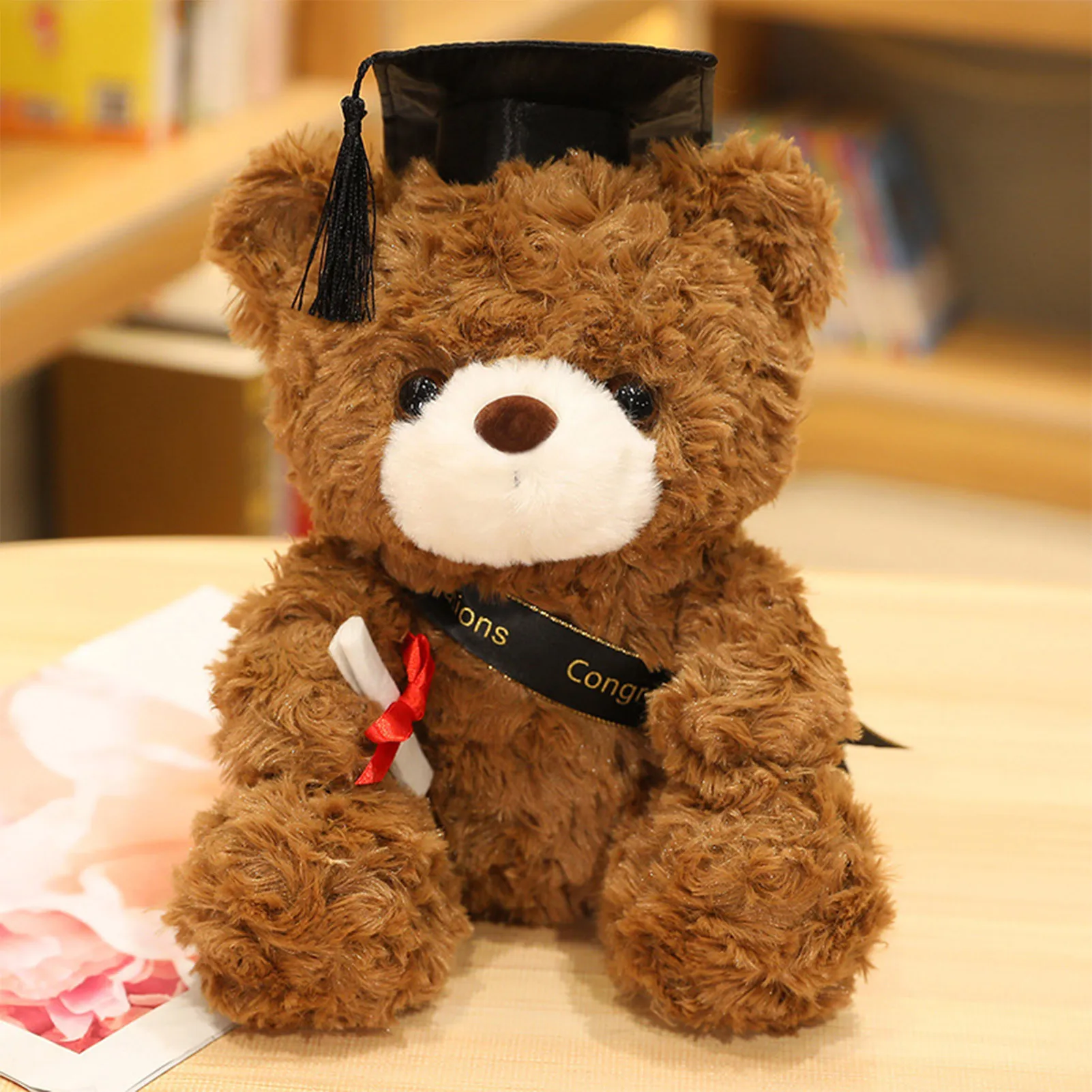 2022 Graduation Teddy Bear Plush Toy For Students Soft Plush Bear with Doctoral Cap Toys Gifts For Colleague Stufents Graduate