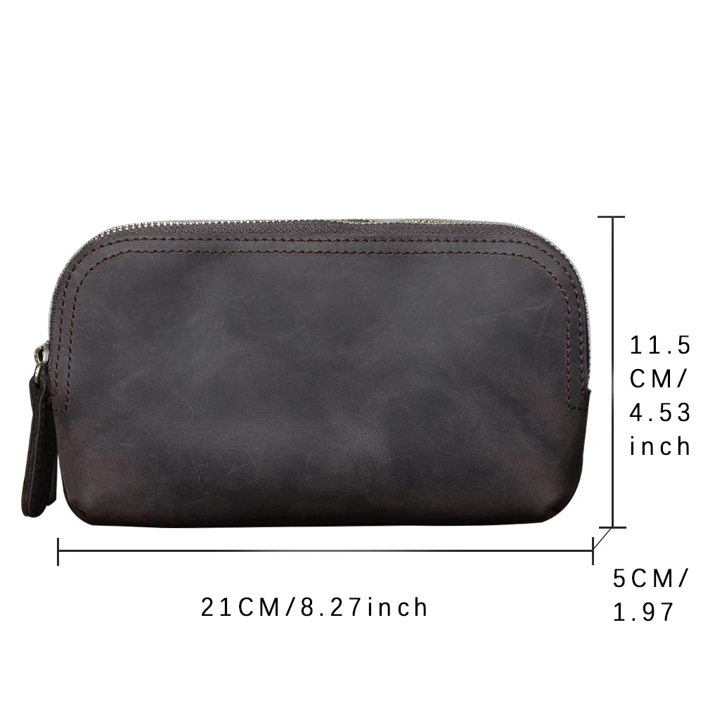 Echte Leder-Umhängetasche für Herren, Multifunktionale Clutch-Tasche, Schlichte Modische Handytasche aus Rindsleder, Oberste Schicht Rindsleder – Detail 6