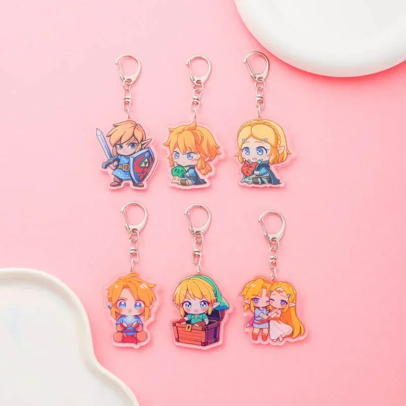 Game Zelda Acrylic keychain Accessaries Cartoon funny Bag Pendant Cute Creative Schoolbag charm Car Keyring Friends Fans Gifts