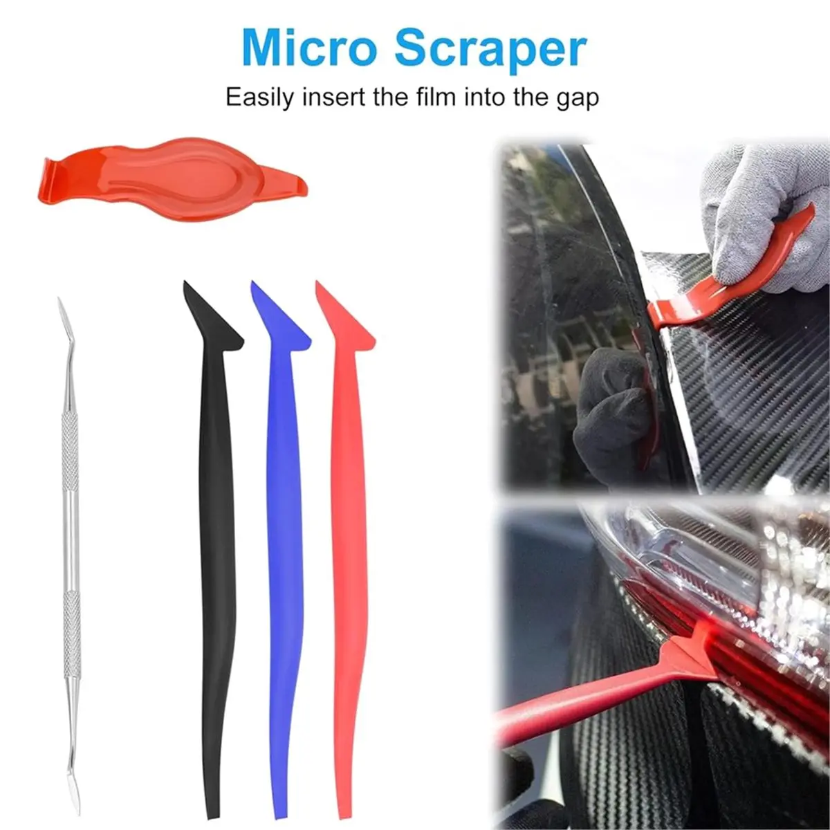 Vinyl Wrap Tool Kit for Car Window Tint Installation Micro Squeegee Corner Scraper Vinyl Cutter Profession Car Wrap Kit