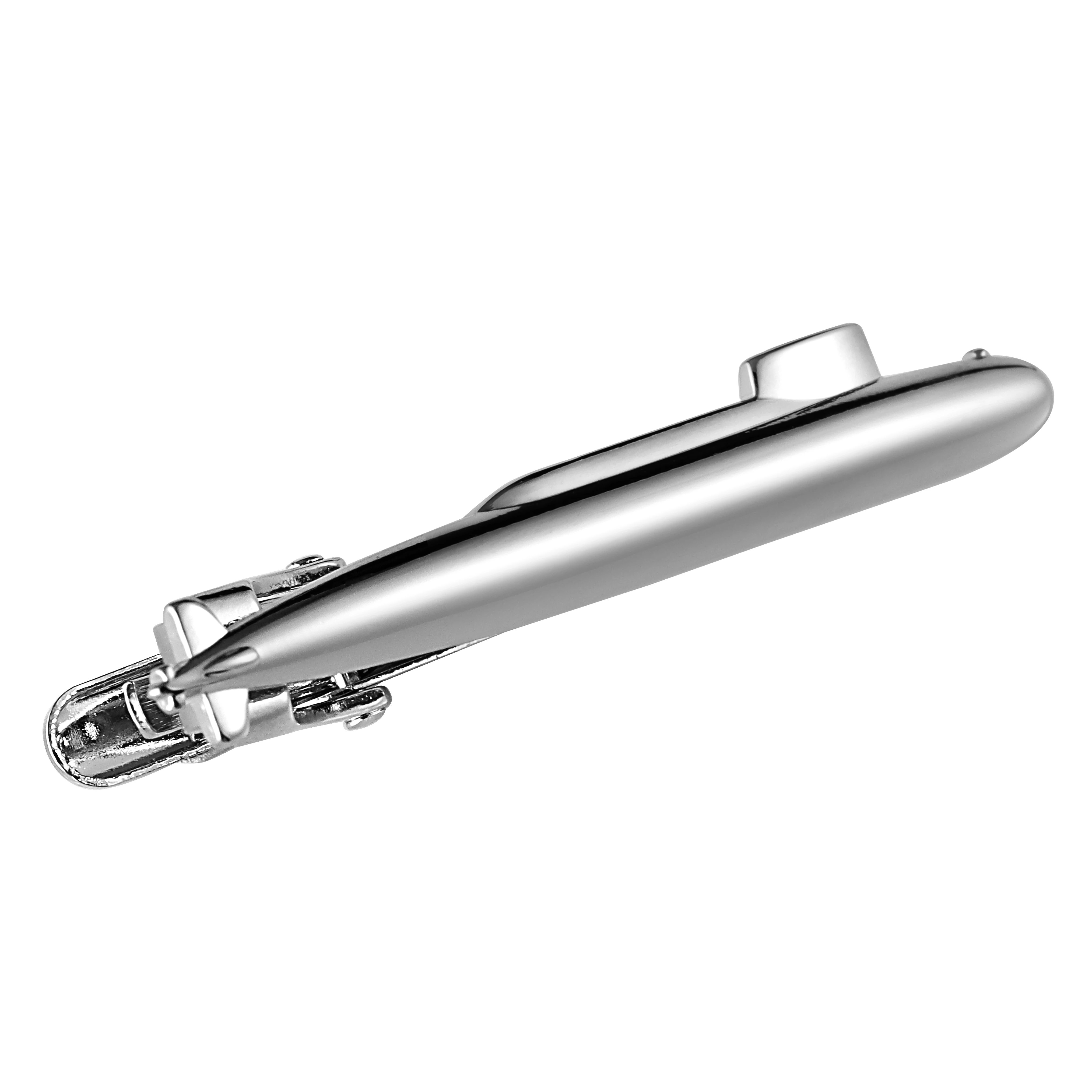 Men Submarine Tie Clip 2 Inch Vintage Antique Silver Finish Tie Bar for Regular Tie Business Wedding Formal HAWSON