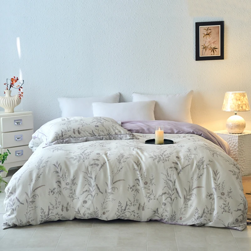 100% Lyocell Tencel Dekbedovertrek 1 stuk Bloemenprint Met Rits Schoonheid Bloemenprint Dekbedovertrek Kingsize Dekenhoes