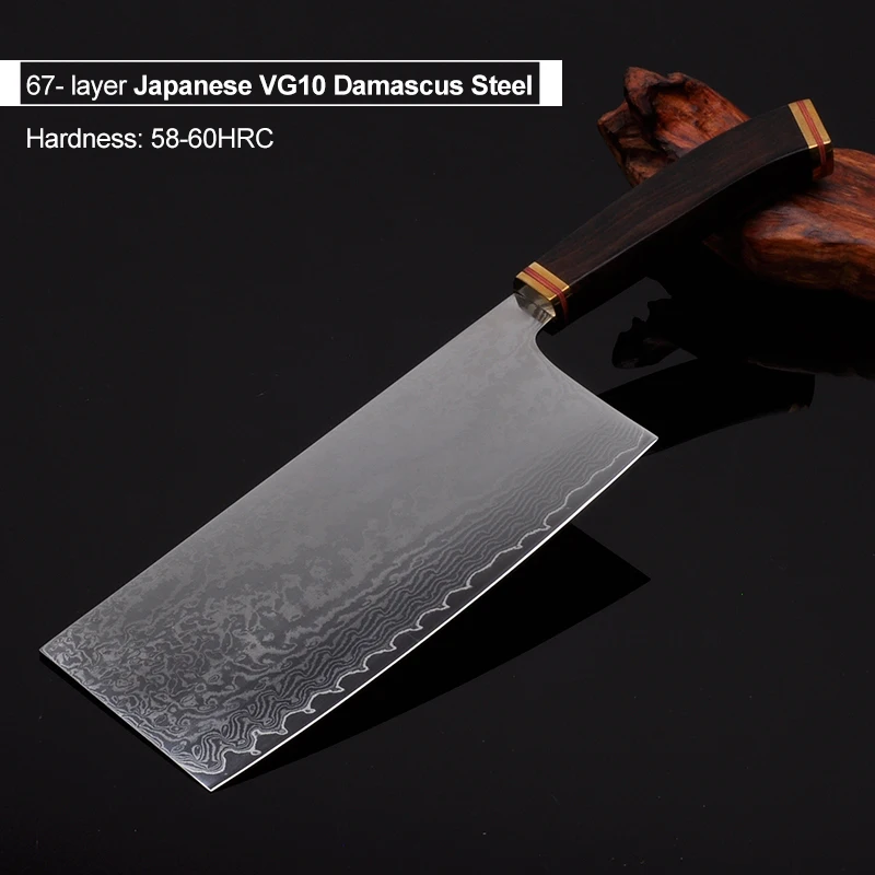 Japanese VG10 Core High Carbon Steel Damascus Kitchen Knife Set With Wood Handle Super Sharp