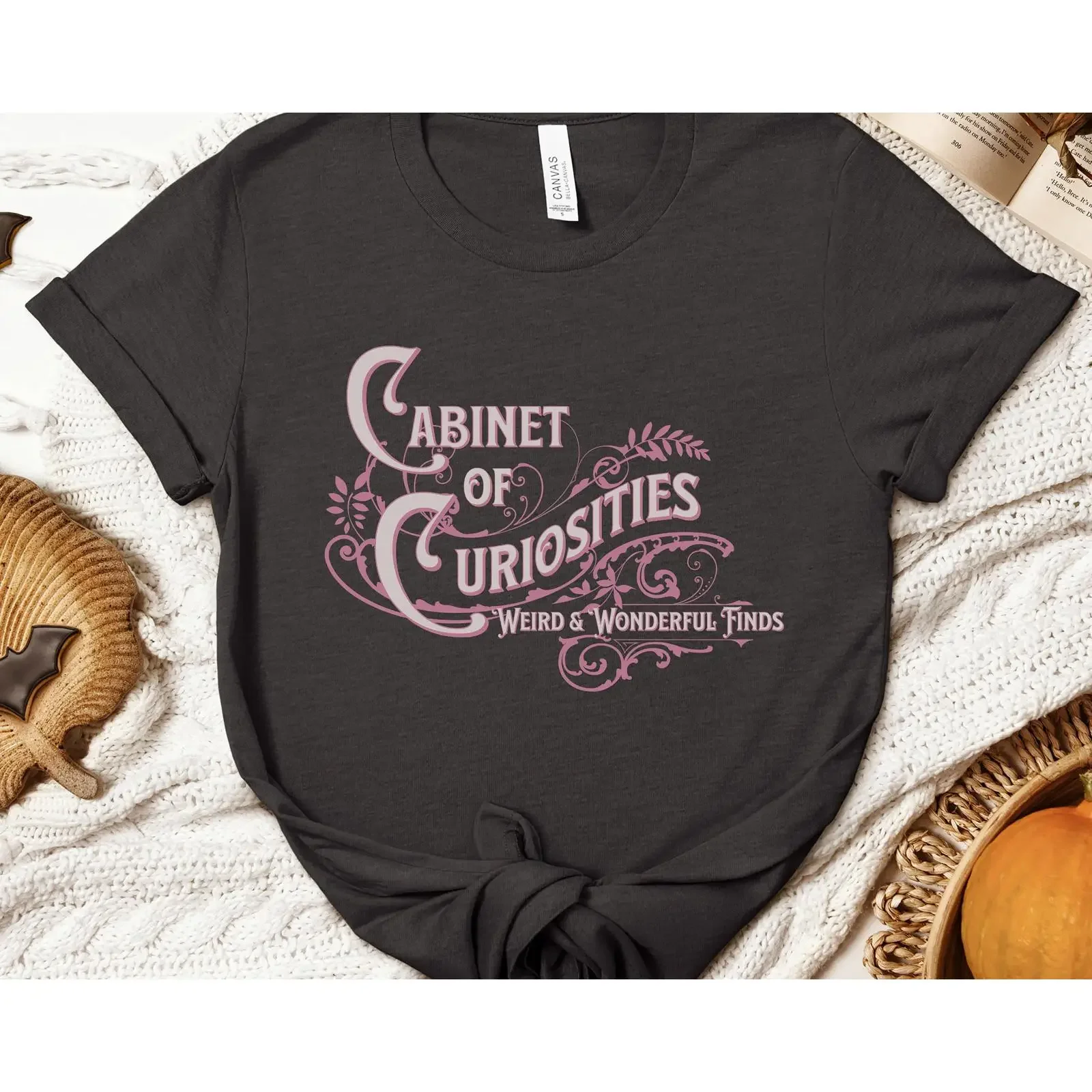 Cabinet of Curiosities T Shirt Oddities and Gothic Clothes vintage Washed Stretched Top For Everyday Wear Unisex graphic