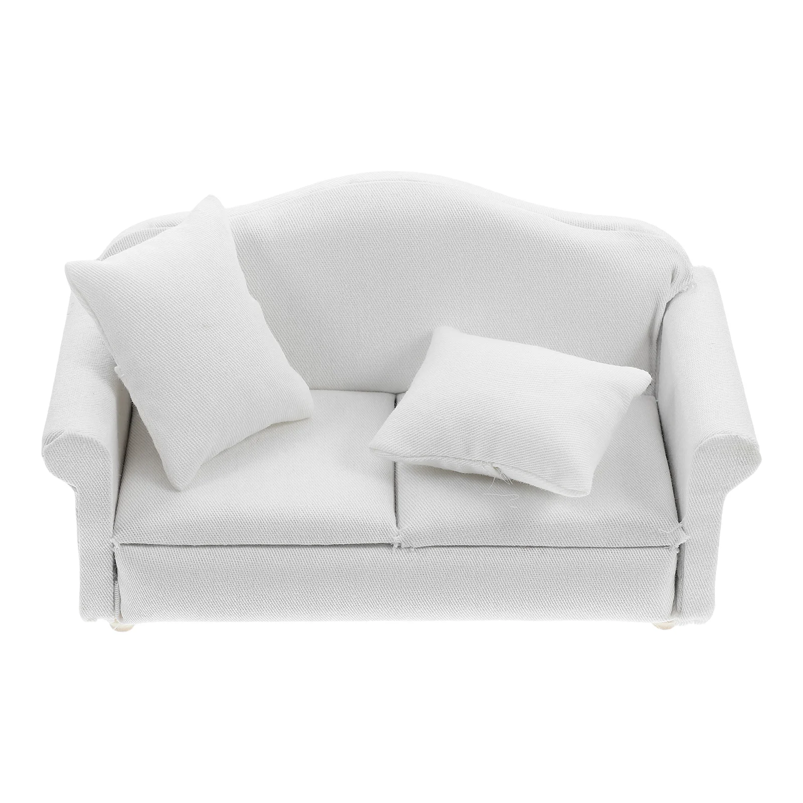 Tiny Homes Dollhouse Sofa Mini Accessory Decorative Couch Miniature Furniture White Micro Scene