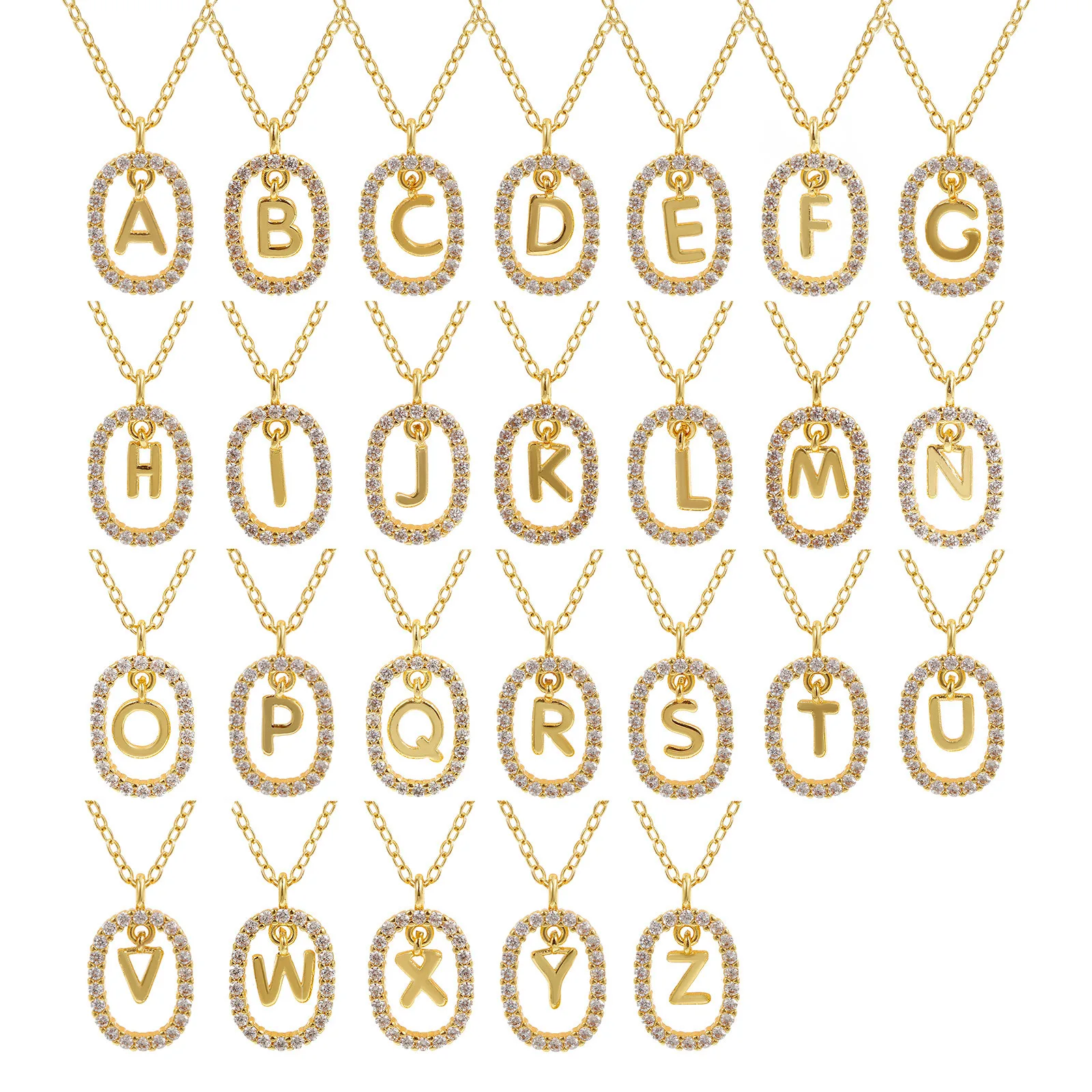 18K Gold Plated Brass Hollow Letter 