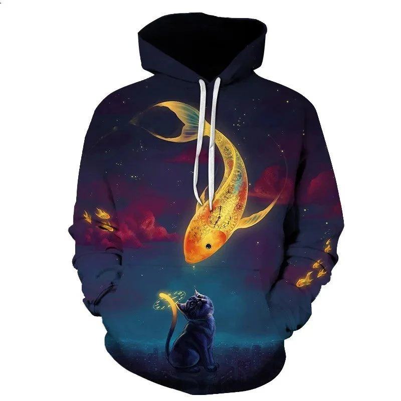 New 3D Printing Fishing Pattern Men\'s Hoodie Outdoor Fish Hunting Sweatshirt Men\'s and Women\'s Fashion Plus Sizes sudaderas tops