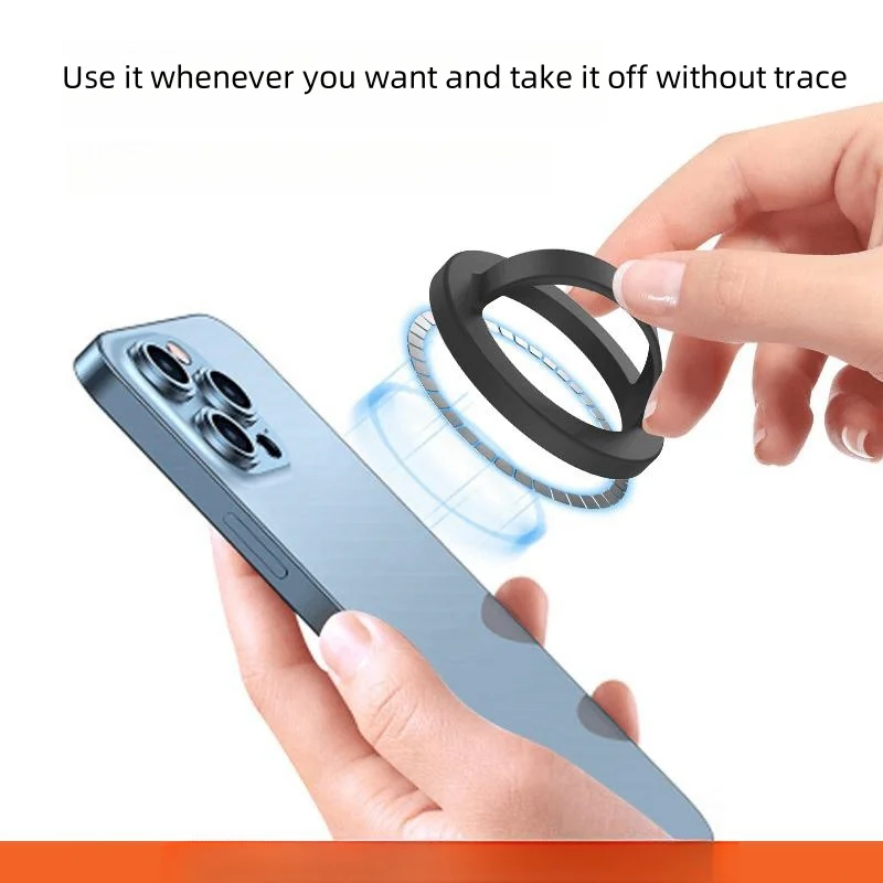 

KAPUDA Magnetic Mobile Ring Phone Stand Fall-Proof Soft Portable Strong Magnetic Easy to Hold Skin-friendly Magsafe Phone Holder