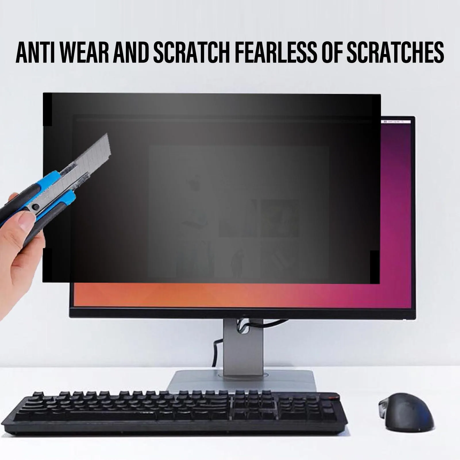 27 Inch 16:9 Computer Privacy Screen Filter PET Magnetic Computer Privacy Film Removable Anti Glare Blue Light Protector Eye Car
