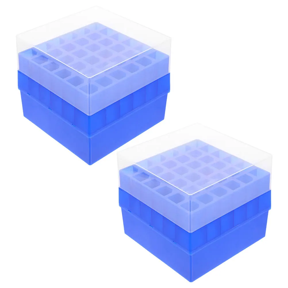 

2pcs Freezer Box Test Tube Case Storage Organizer Plastic Containers Tubes Small Boxes Sampling Tube Holder for Laboratory
