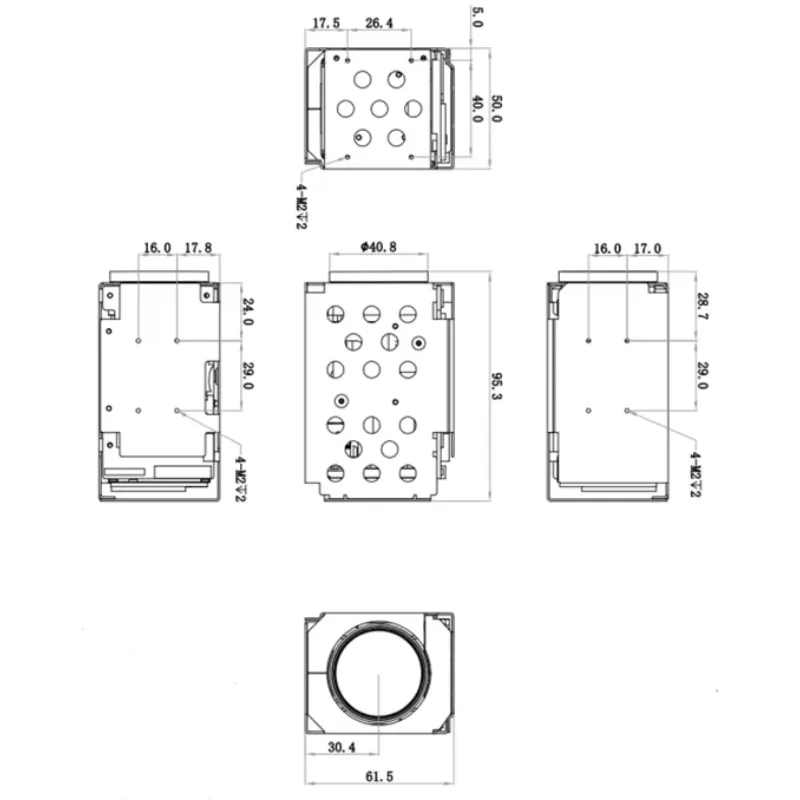 8MP 30x Zoom Camera Module 5.1-153mm Motorized Lens 0.0005Lux Starlight H.265 EIS For Embedded Vision Systems