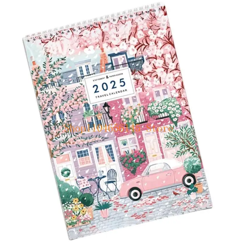 5asd 2025 Travel Checklist Calendar Twin-Coil Binding 2025 Monthly Calendar Planner