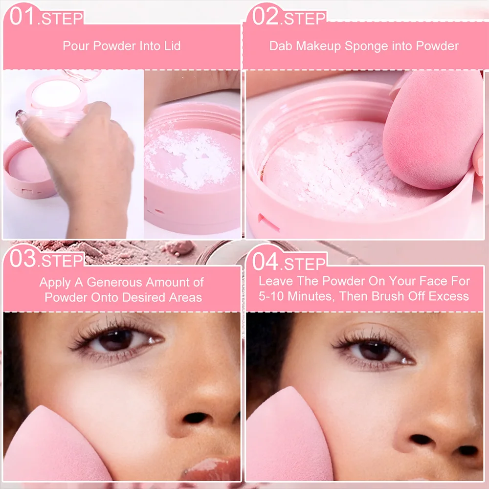 Set aus losem Puder und gepresstem Puder, ölkontrollierendes Make-up-Fixierset, langanhaltendes, mattes Finish für fettige und kombinierbare Haut