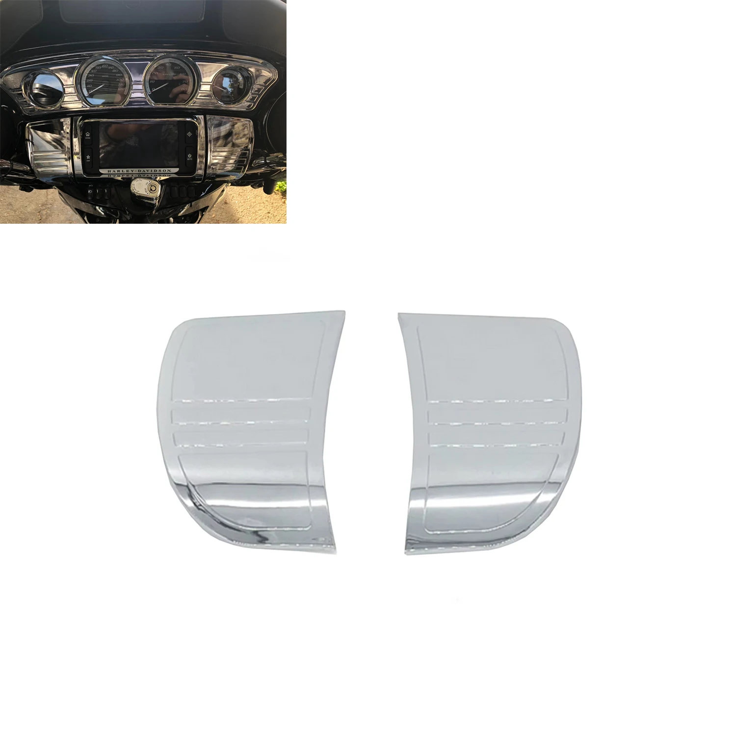 Tri Line Stereo Media door Trim Inner fairing trim panel For Harley Touring Electra Street Tri Glides 2014-2021