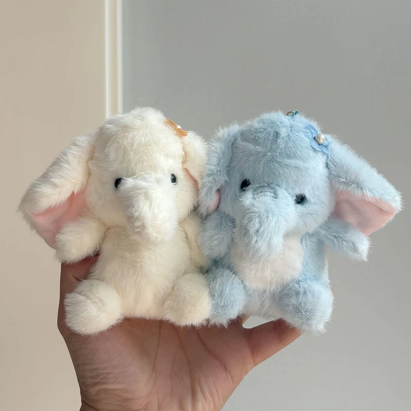 Zittende olifant knuffel klein hangend ornament paar tas accessoire schattig meisje schooltas accessoire sleutelhanger