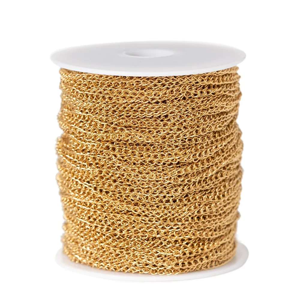 

10Meter Stainless Steel Gold Colour Chain Necklace Tail Chains DIY Jewelry Findings Making Materials Handmade Supplies Wholesale