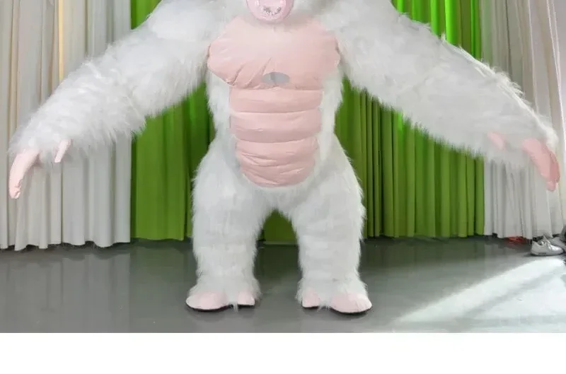 Real Life Inflatable Gorilla Costume Full Mascot Suit Giant Adult Fur Gorilla Cosplay Fancy Dress for Events Party no battery