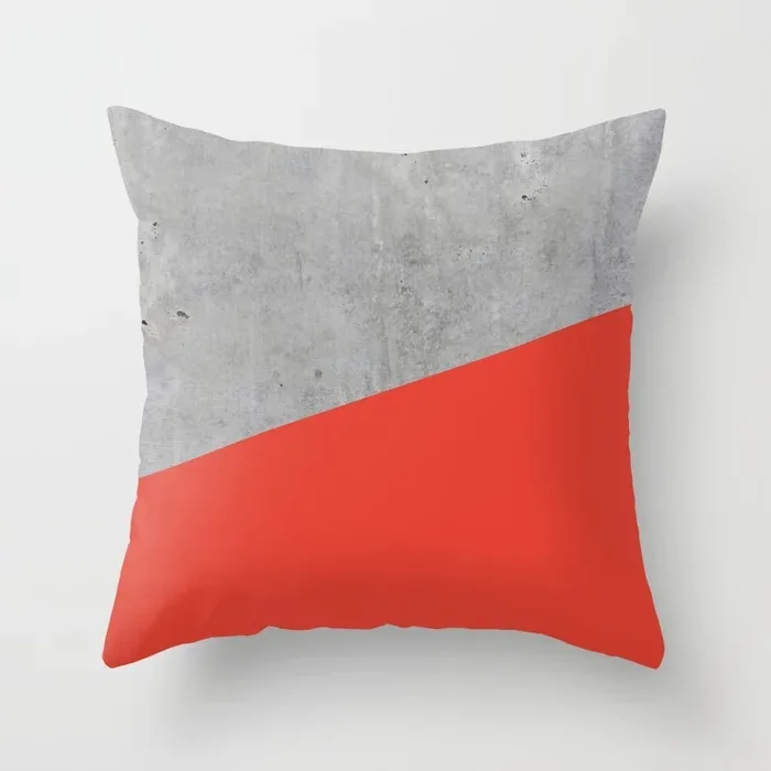 Funda de cojín con estampado de cuadros rojos para sofá، cubierta decorativa para sala de estar