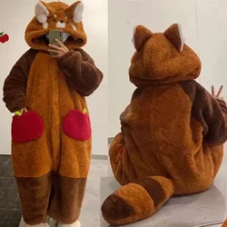 Adult raccoon costumes, cartoon pajamas, Halloween role-playing costumes, animal pajamas