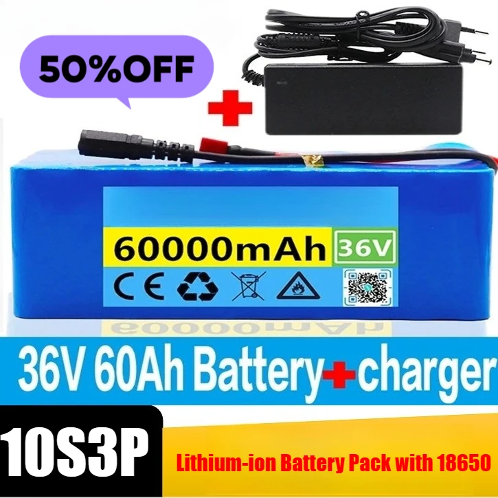 

10S3P 36V Lithium-ion Battery Pack with 18650 Cells Comes with Charger and Charging Protection Electric Vehicle Battery