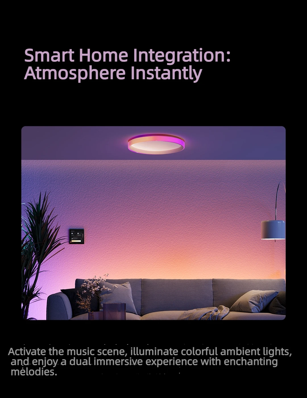 Aqara Ceiling Light T1 ZigBee Adjustable Color Temperature 2700K-6500K Bedroom Lighting RGB Low Blue Light Lamp For Homekit APP