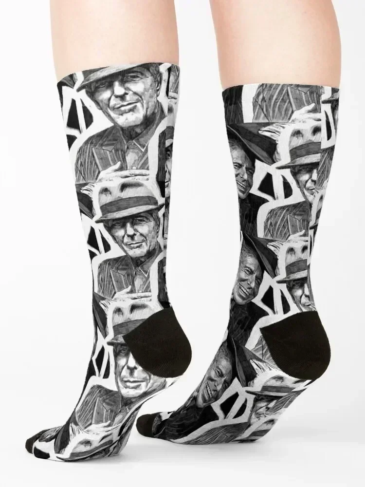 Leonard Cohen portrait Socks sports and leisure japanese fashion hiking designer Socks For Women Men's