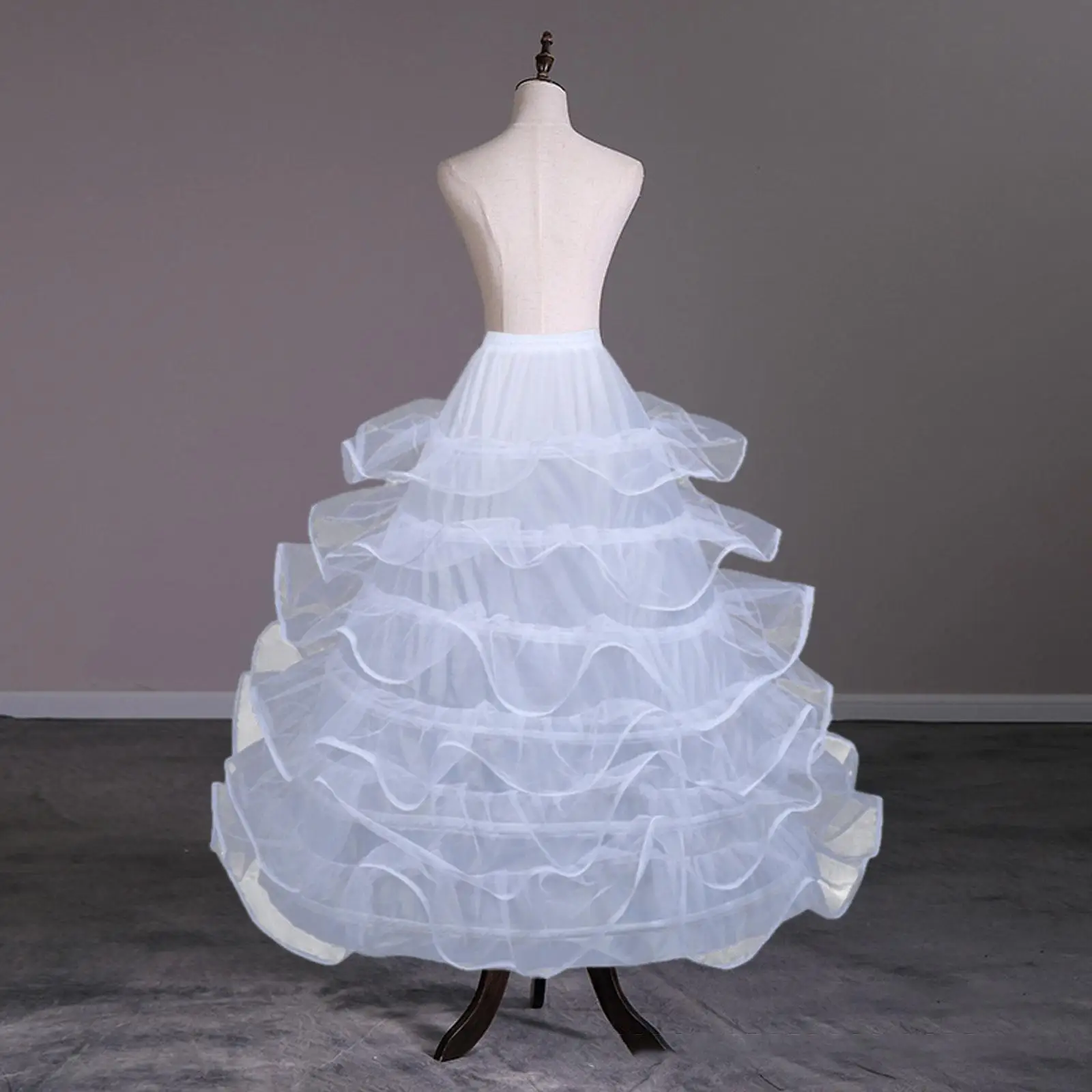 

Нижняя юбка с обручем, регулируемый внутренний слой, полуслип-корзина для женщин, нижняя юбка для повседневного косплея, свадебное платье белого цвета