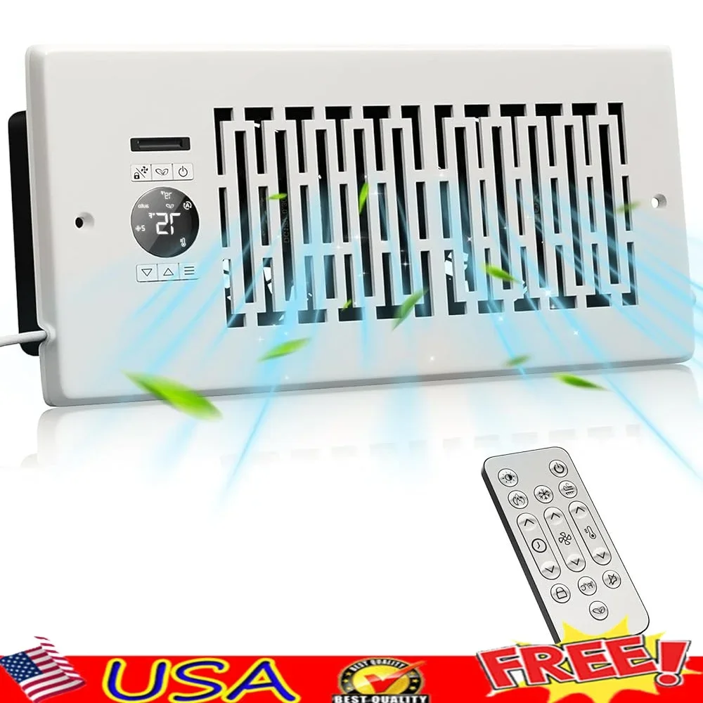 

10-скоростной вентилятор-усилитель 4x10 с интеллектуальным управлением, тихий воздушный поток, 130 куб. футов в минуту, настенный напольный вентилятор, решение HVAC для дома