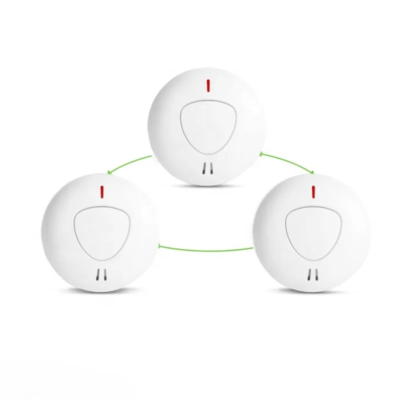 Home alarm system wireless interconnected smoke detector Interlinked smart remoter control Fire smoke alarm