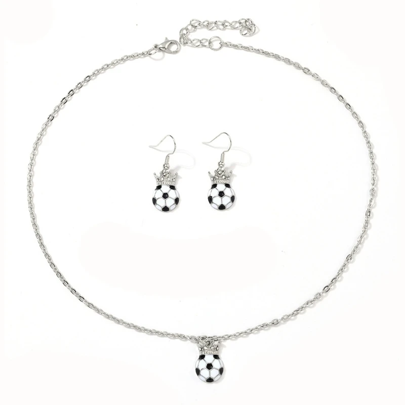 3XUA Sports Jewelry with Ball Design and Silver Tone Finish for Game Day Accessories, Parties and Everyday Styling Looks