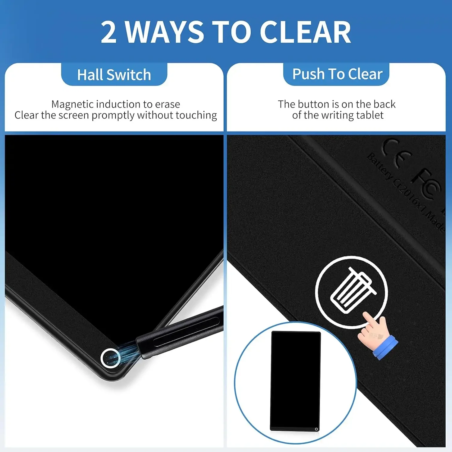 Mini LCD Writing Tablet 6.5 Inch Double Display Erasable Reusable Electronic Drawing Pads Scratchpad for Office and Learning image 3