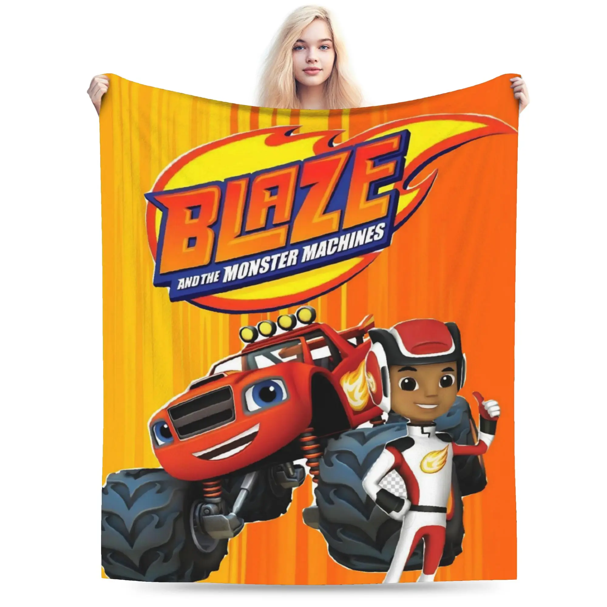 Blaze and the Monster Machines Printed Blanket For Men Women Cozy Soft  Throw Blankets for Bed 50x60 Inches Multi-size