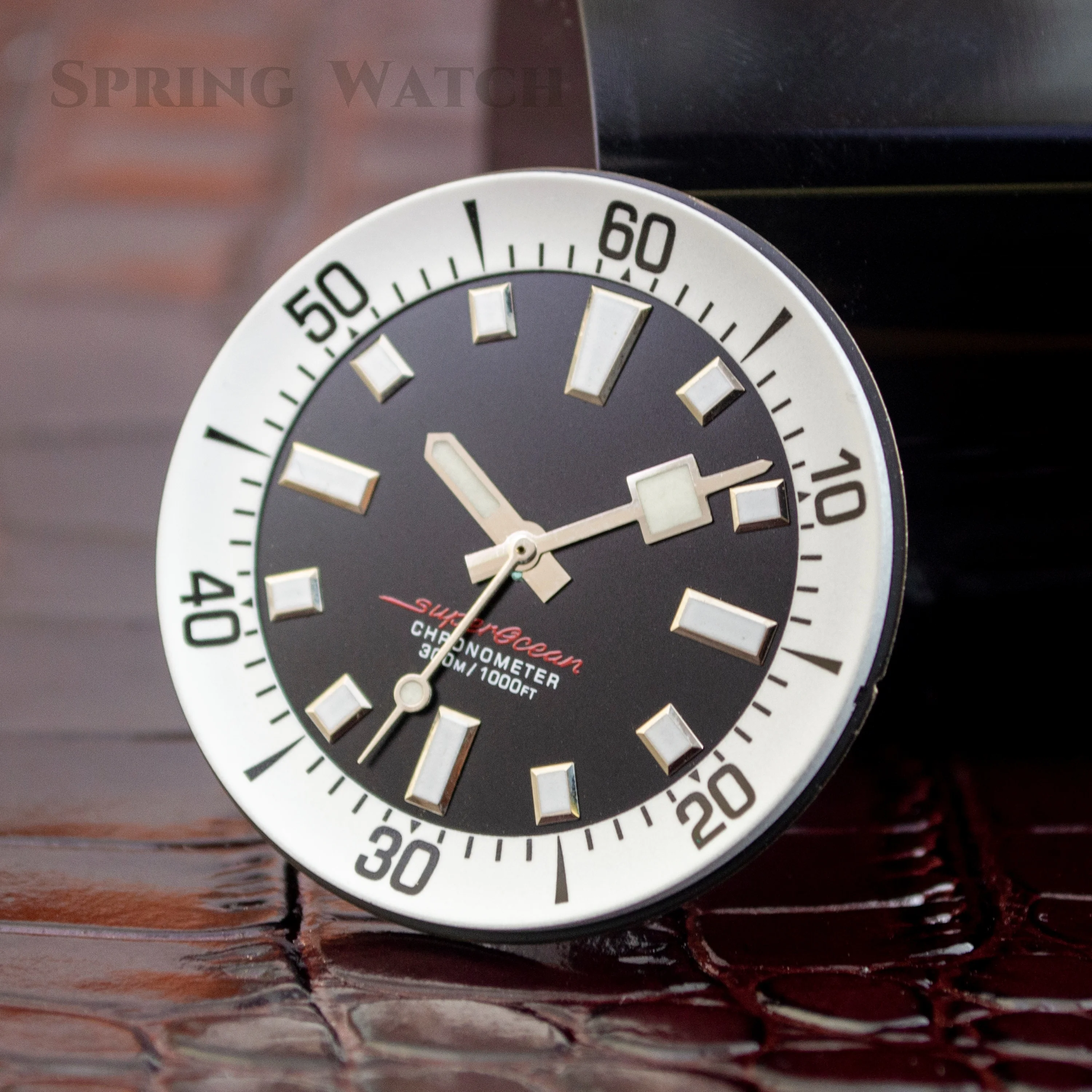 

for SUPEROCEAN 33.5mm Watch Dial Hands NH35 Watch Pointers fit NH35 NH36 Movement Green Luminous Watch Faces Blue Luminous Hands
