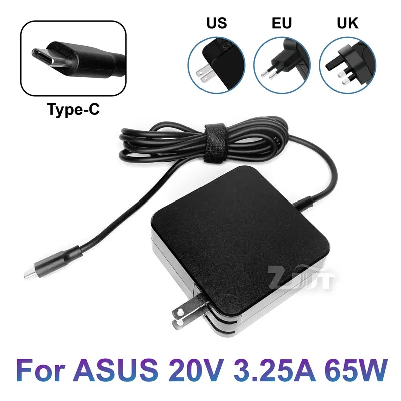 20 فولت 3.25A 65 واط USB-C نوع-C التيار المتناوب محمول محول الطاقة شاحن ل ASUS ZenBook 14 U4700J U3700J UX435EA UX435EG UM425IA UX393JA