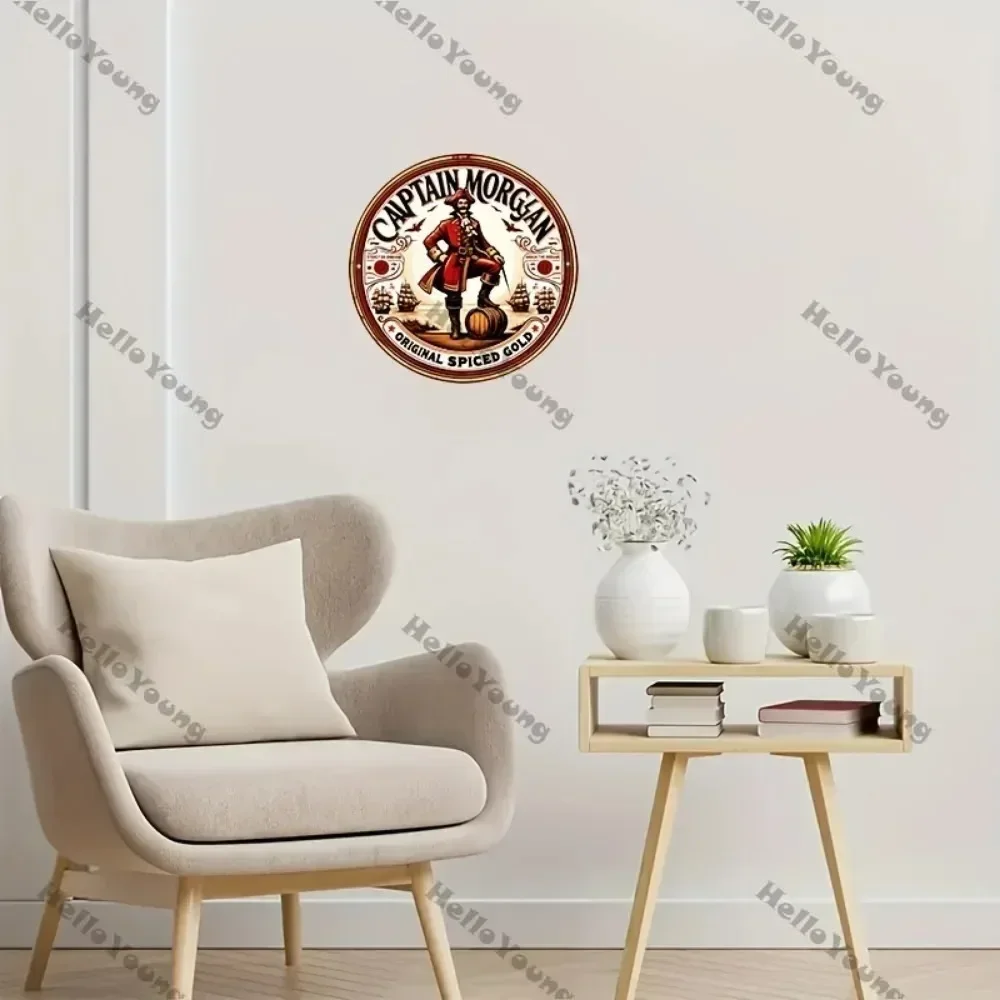 ديكور حائط من الألومنيوم للكابتن مورغان | عمل فني معدني رائع | معلقة على الحائط مقاومة للطقس في الهواء الطلق مع شعار عتيق، #6