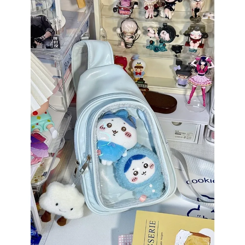 Fashion 15cm Doll Transparent Ita Bag Women Lightweight Large Capacity Crossbody Bag Solid Color Basic Versatile Chest Bag Girls view 6