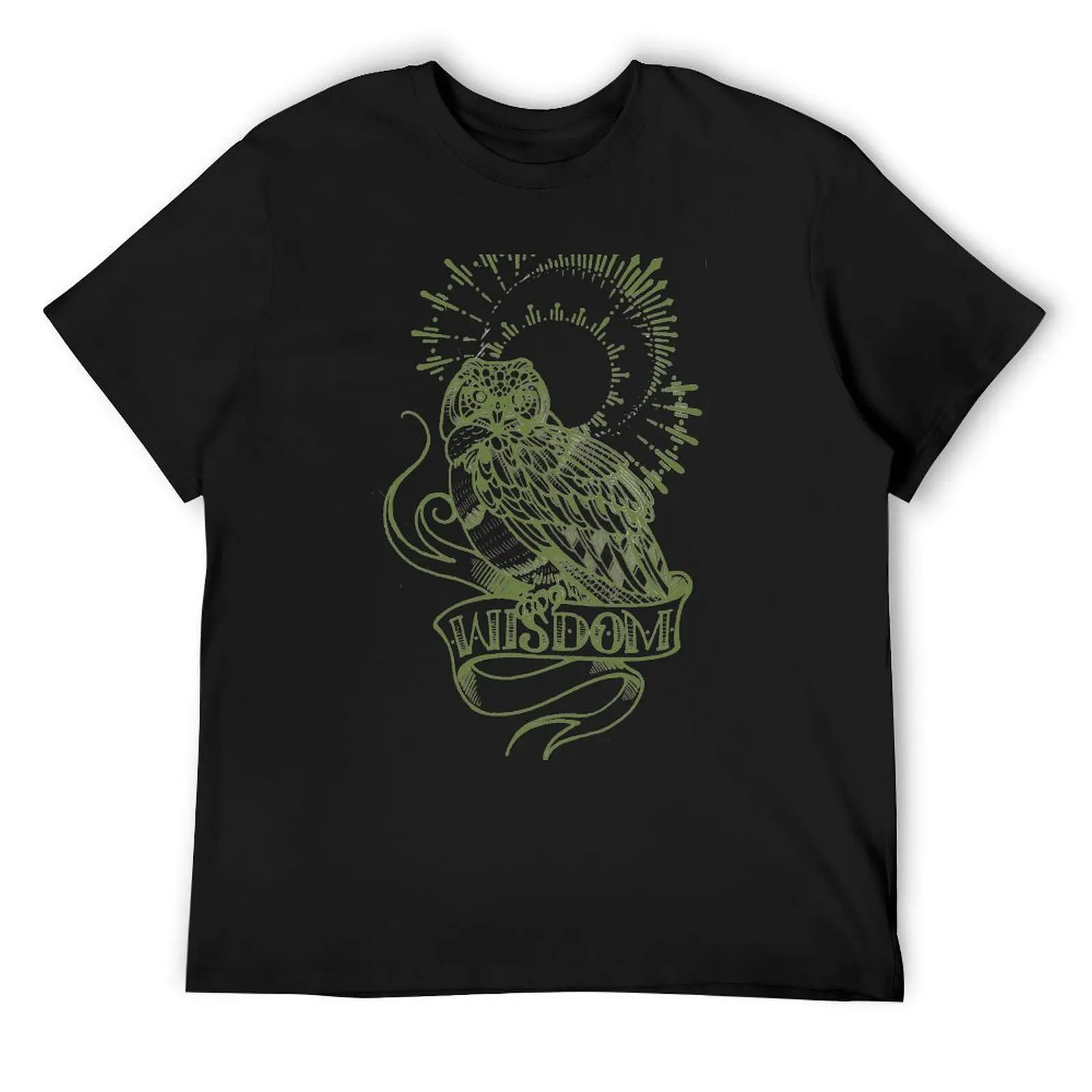 

wisdom owl tattoo shirt T-Shirt blue archive Aesthetic clothing cute tops heavy weight t shirts for men