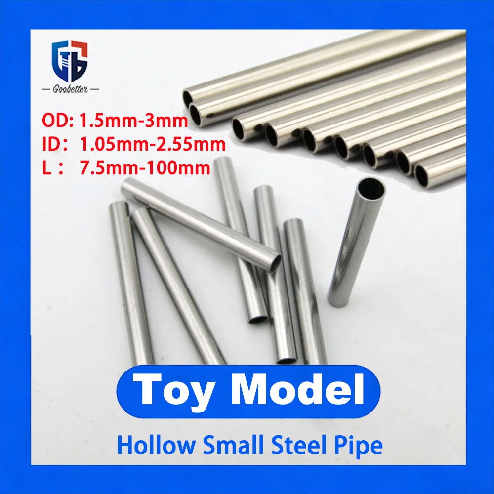 10Pcs 20Pcs Small Steel Pipe for Toy Model Bearing Tube Shaft Sleeve Metal Shaft Bracket Capillary Tube Drive Tube Hollow Tube