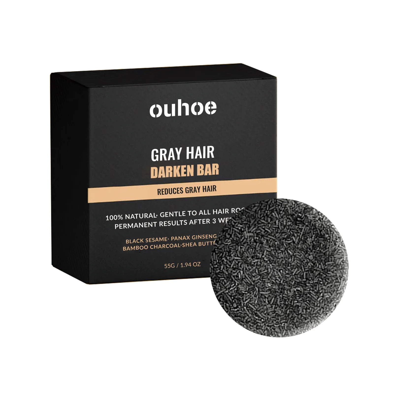 OUHOE Black Hair Soap Herb Gentle Cleansing Soft Moisturizing Soothing Oil-controlled Scalp Care Shampoo